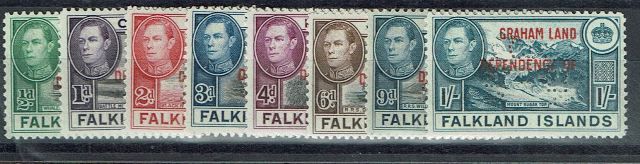 Image of Falkland Island Dependencies SG A1S/8S LMM British Commonwealth Stamp